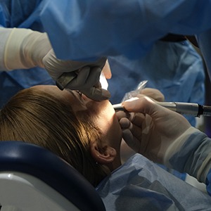 Woman undergoing surgery