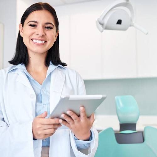 Dentist smiles